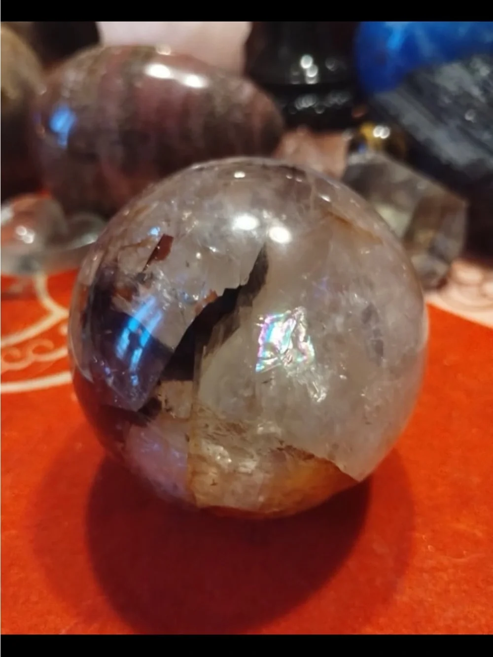 Icy Fire Quartz Sphere